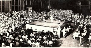 C.1940's RPPC WWII Naval Training Station Boxing Ring Postcard P126 