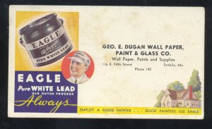 SEDALIA MISSOURI DUGAN WALLPAPER PAINT GLASS COMPANY ADVERTISING POSTCARD