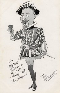 Sir Walter Rayleigh as Pussy Foot Thos Downey Old Comic Postcard