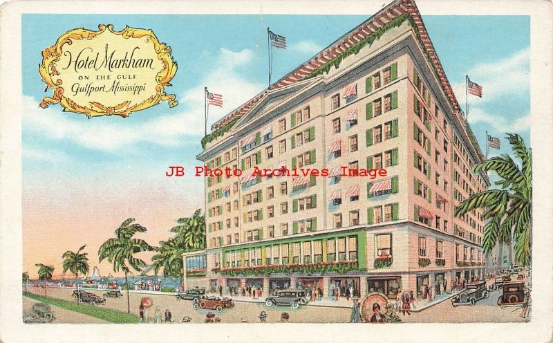 MS, Gulfport, Mississippi, Markham Hotel, Exterior View, EC Kropp No 22202 