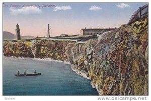 The Europa Lighthouse, Men in row boat, Gibraltor, 00-10s