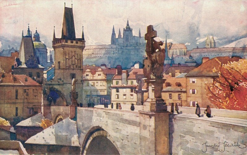 Czech Republic Jar Setelik Praha Malostranské veze Vintage Postcard 07.01
