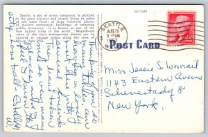 1957  Seattle  Washington   Queen Anne Hill   Postcard
