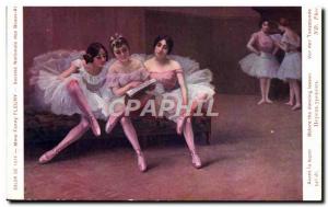 Old Postcard Dance 1914 Salon Ms. Fanny Fleury Before lesson