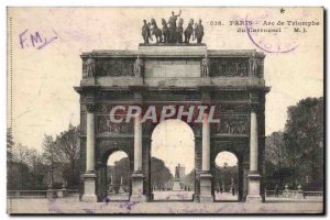 Old Postcard Paris Arc de Triomphe du Carrousel