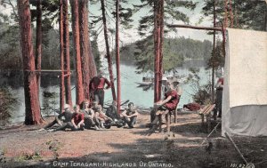 Camp Temagami Ontario Canada Highlands Camp Scene Vintage Postcard AA74474