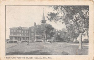 J39/ Nebraska City Postcard c1910 Institute for the Blind School  210