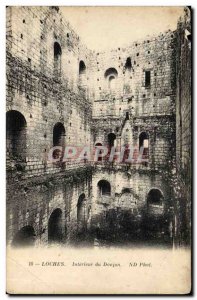 Loches Old Postcard Interior of the dungeon