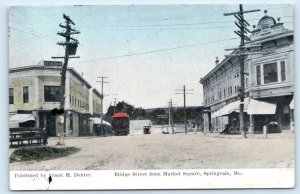 SPRINGVALE, Maine ME~ BRIDGE STREET from Market Square 1909 York County Postcard