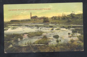 GREAT FALLS MONTANA GIANT SPRINGS WORLD'S LARGEST VINTAGE POSTCARD