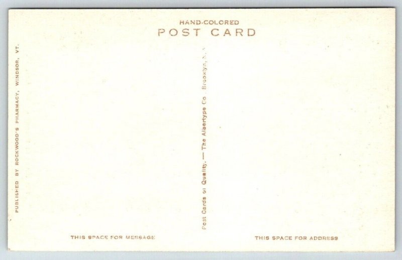 Hand Colored   Windsor   Vermont  Postcard