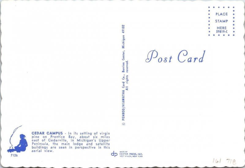 Cedarville, MI Michigan CEDAR CAMPUS Church Camp Lodge & Grounds?  4X6 Postcard