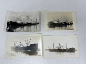 RPPC Ships Steamers Real Photos Lot of 4 Jolee Waban Almeria Lykes West Cobalt