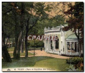 Old Postcard Vichy Park and Pavilion Celestins