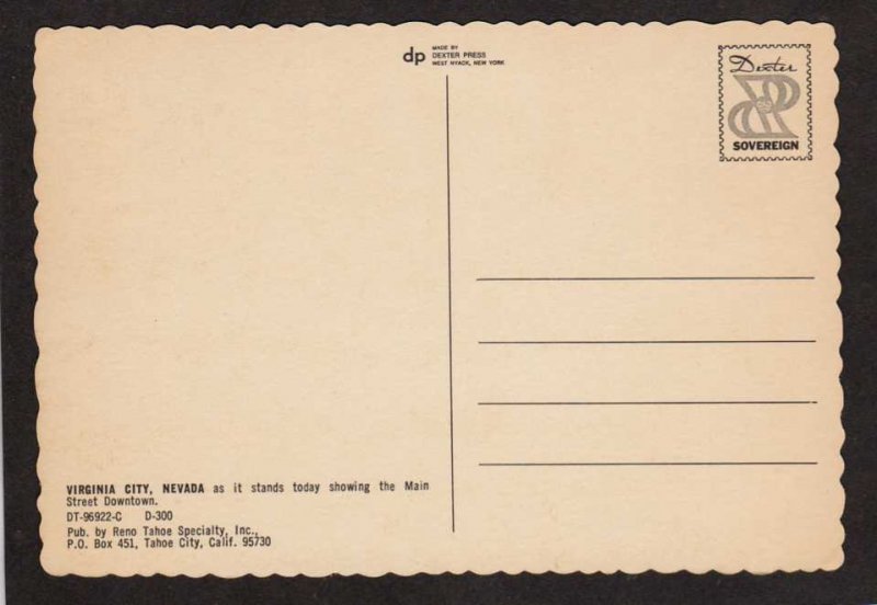 NV Virginia City Main St Old Washoe Club Sharon House Nevada Postcard