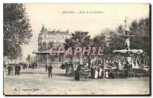 Old Postcard Beziers Square Citadel