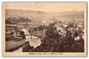 1919 With the Sure Valley Bridge View Diekirche Luxembourg Antique Postcard