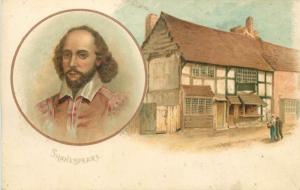 Literature Shakespeare Burns & Tennyson memorial houses chromos postcards x 3