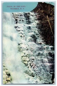 1909 Falls Glen Waverly Snow Cliff Mountain New York NY Vintage Antique Postcard
