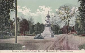 Indiana Fort Wayne Entrance To Lawton Park and Lawton Monument