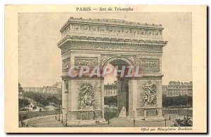 Old Postcard Paris Arc de Triomphe