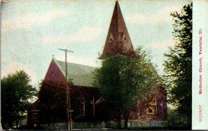 Postcard IL Vandalia Methodist Church Duplex Cancel 1910 M22