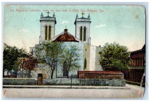 1911 San Fernando Cathedral Church Exterior Building San Antonio Texas Postcard