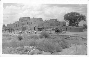 1930s Taos Pueblo New Mexico RPPC Photo Postcard 20-7464