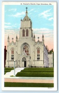 CAPE GIRARDEAU, MO Missouri ~ ST. VINCENT'S CHURCH c1940s Linen Postcard