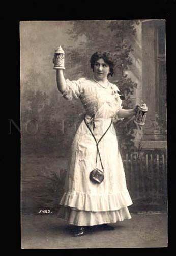 036355 Lady w/ BEER Russian Actress Vintage PHOTO PC