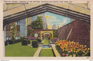 NEW YORK CITY , 1930-40s ; English Garden , Rockefeller Center