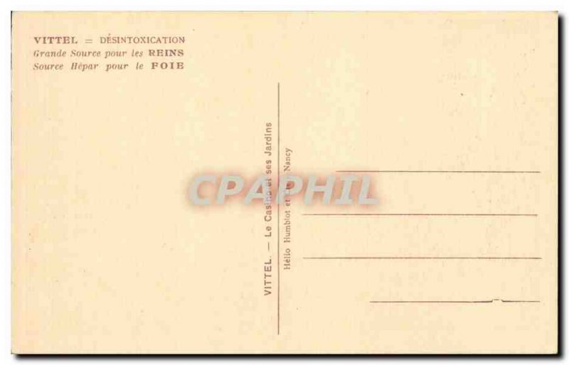 Old Postcard Vittel Detoxification Great source for the kidneys