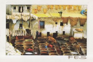 Souk Des Tanneurs Tanners Leather Market Fes Morocco Postcard