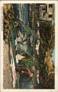 Philippines - Wash Day at River c1920 Postcard