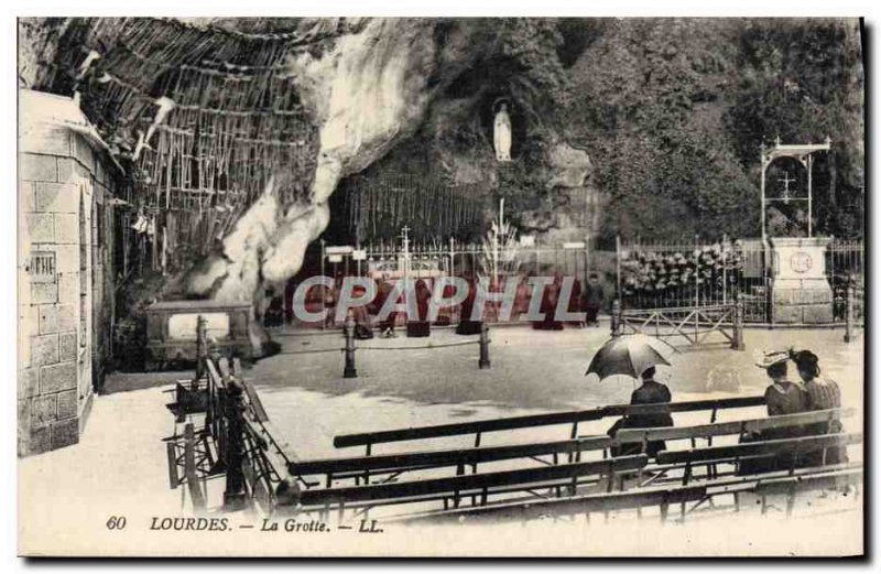 Old Postcard Lourdes Grotto