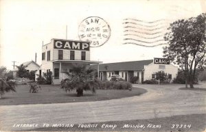 Mission Texas Mission Tourist Camp Real Photo Vintage Postcard AA27202