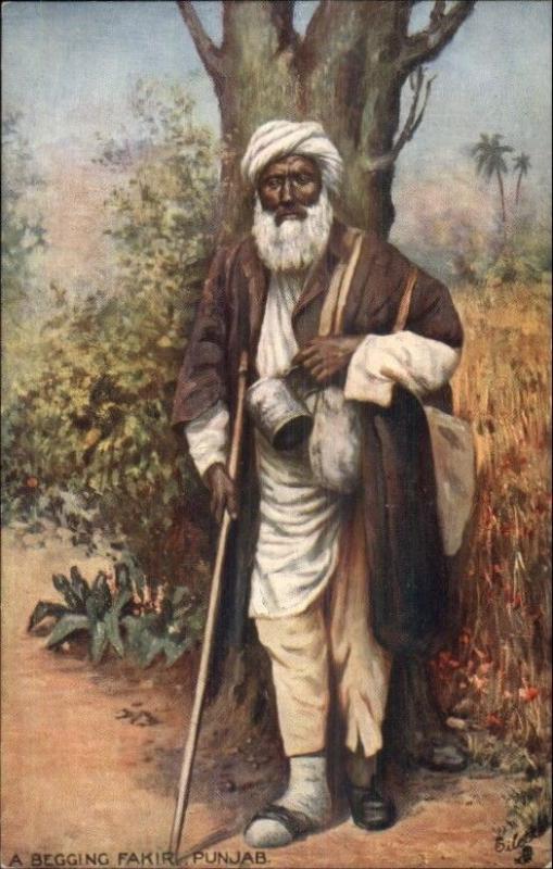 TUCK Oilette Native Life India Begging Fakir Punjab Man Costume Garb Postcard