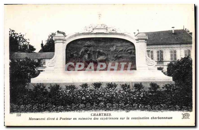 Postcard Ancient Monument Chartres has high Pasteur in memory experiments on ...