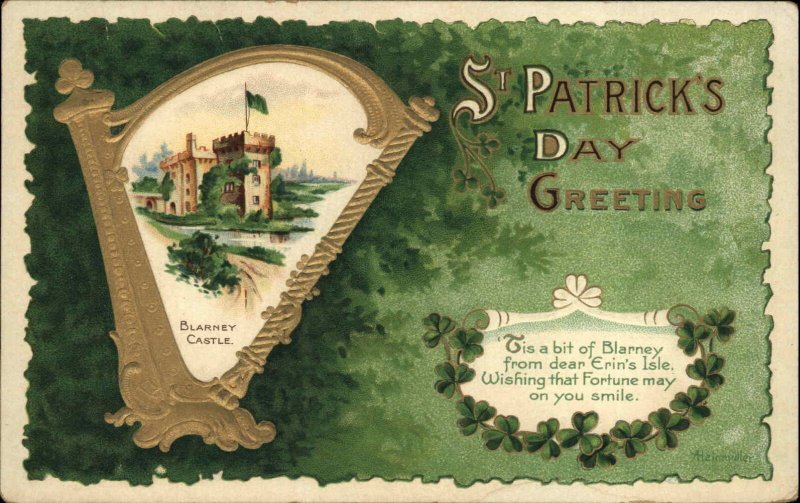 Heinmuller St. Patrick's Day Int'l Art Blarney Castle c1910 Vintage Postcard