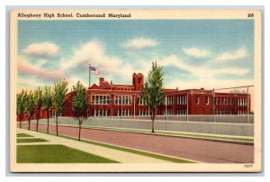 Allegheny High School Cumberland Maryland MD UNP Linen Postcard R28