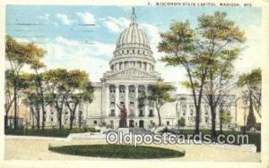 Madison, Wisconsin, WI State Capital USA 1924 crease right top corner, corner...