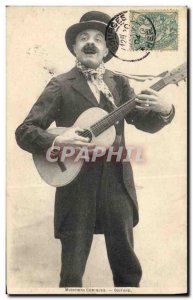 Old Postcard comedic Musicians Guitar