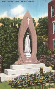Vintage Postcard Our Lady Of Fatima Grotto Barre Vermont VT Riverside Paper Co.