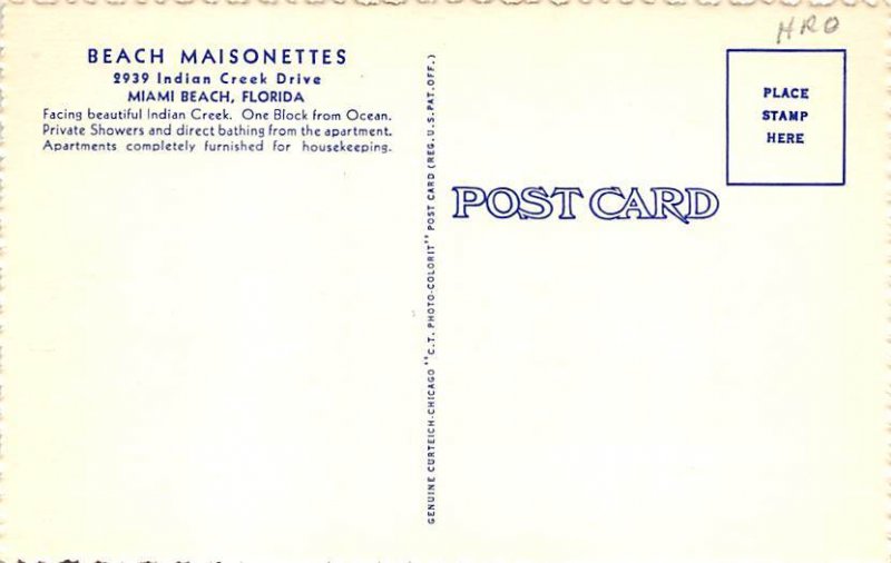 Beach Maisonettes  Miami FL