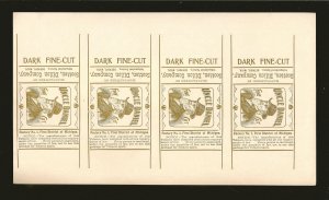 Vintage Uncle Daniel Dark Fine Cut Sheet of 4 Tobacco Labels 10x5-3/4 Inches