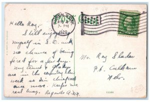 1920 Masonic Temple Exterior Building Road Huron South Dakota Vintage Postcard