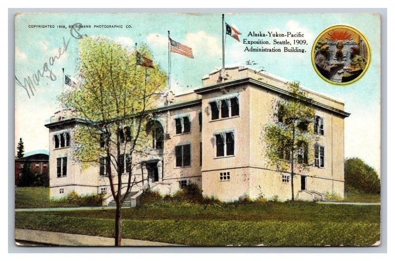 Postcard Administration Building 1909 Alaska Yukon Pacific Exposition pc1705