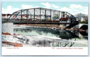 LIVERMORE FALLS, Maine ME ~ Longest ONE SPAN BRIDGE in New England UDB Postcard