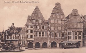 Bremen Ratscafe Kaiser Wilhelm Denkmal German Postcard