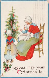 Joyous May Your Christmas Be Happy Home Dutch Mother Tuck c1913 Postcard H36